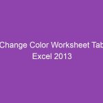 Change Color Worksheet Tab Excel 2013